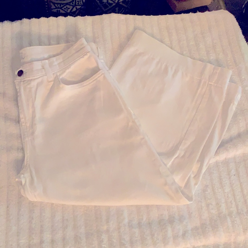 J Brand white wide leg capris jeans